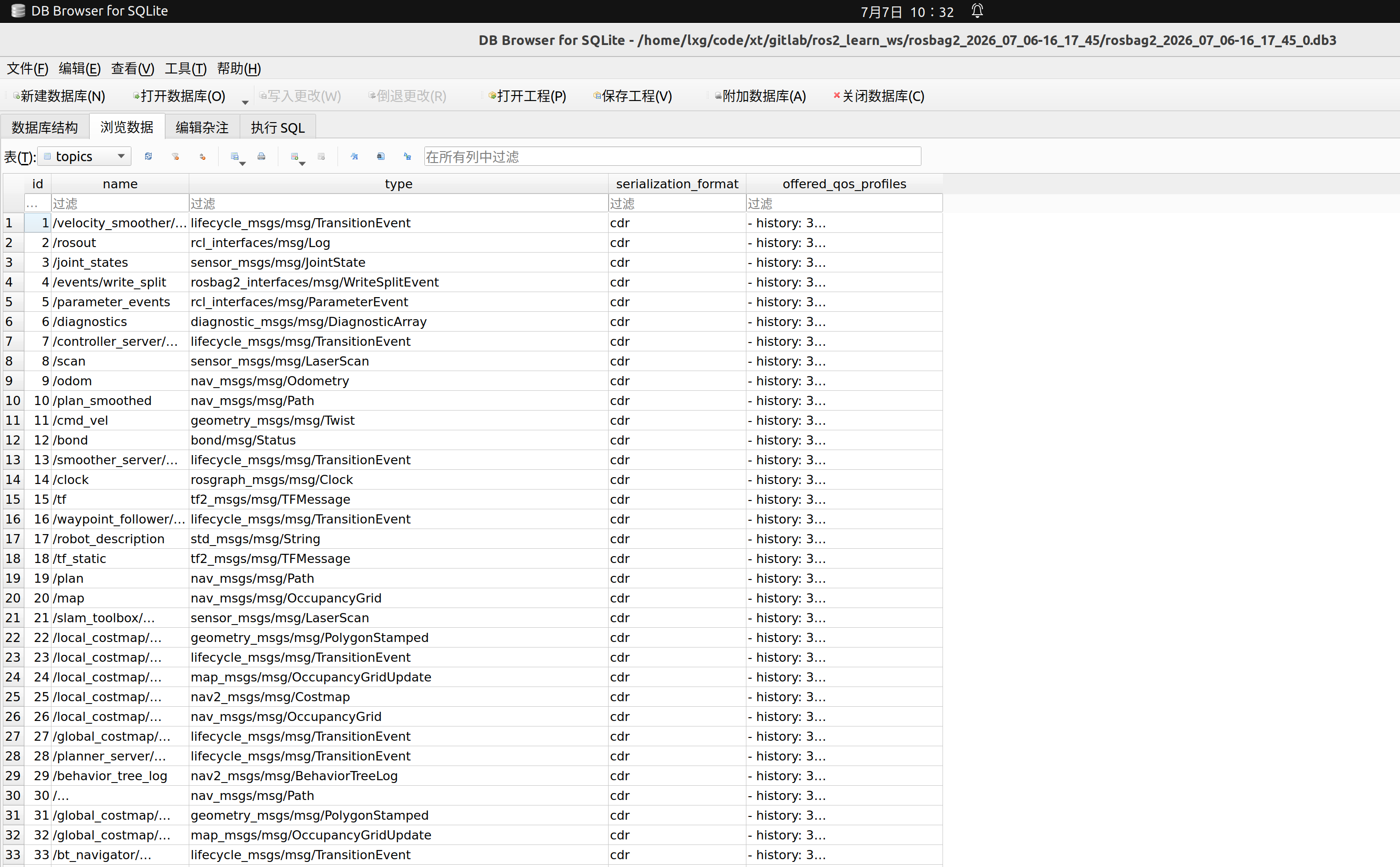 rosbag_db